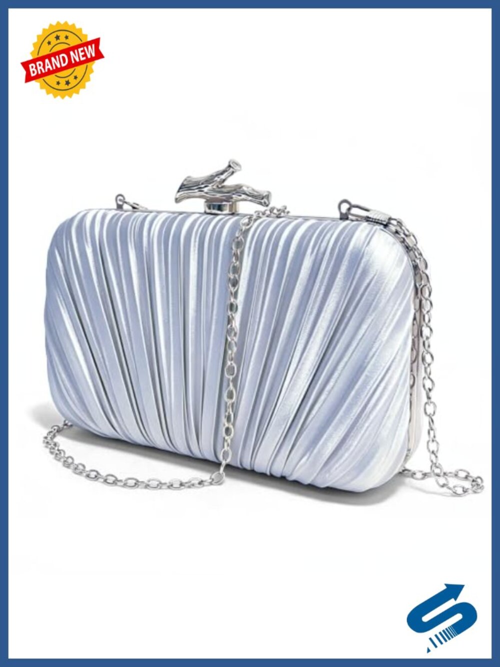 Satin Clutch Purses for Women Evening Bag with Detachable Chain Strap
